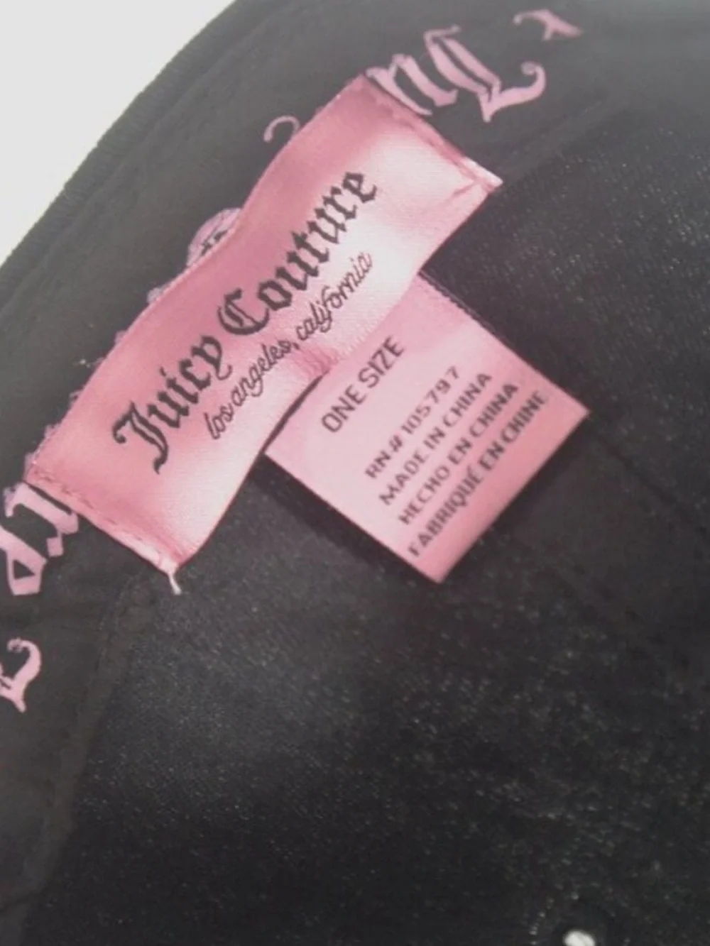 JUICY COUTURE BLACK RHINESTONE LOGO CAP